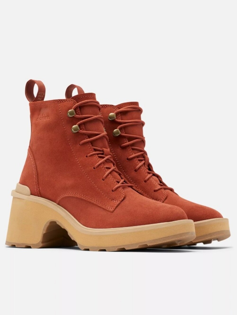 Sorel Women's Hi-Line Heel Lace Boot Warp Red Tawny Buff Size 9